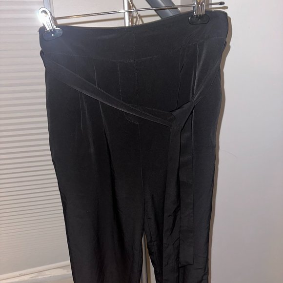 Silk-like Pleated Dress Pants with Sash, 7/8 length, Marciano - Picture 1 of 6